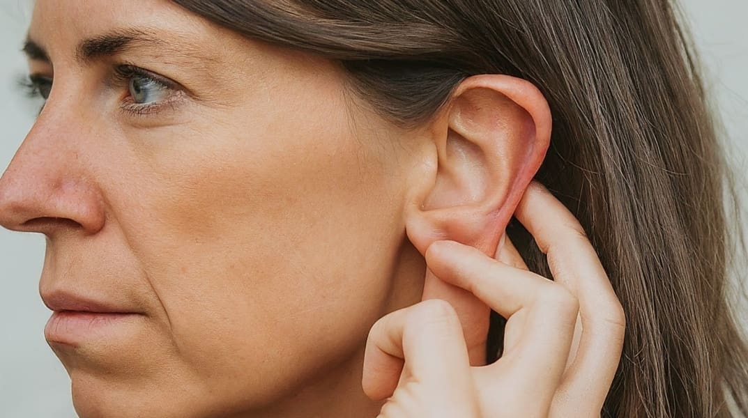 woman with sagging earlobes